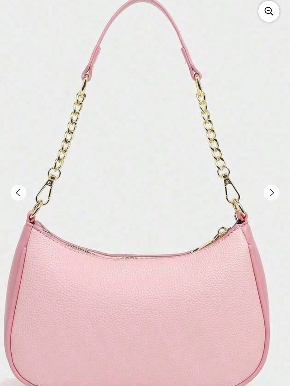 Elegant Pink Shoulder Bag with Gold Chain Handle